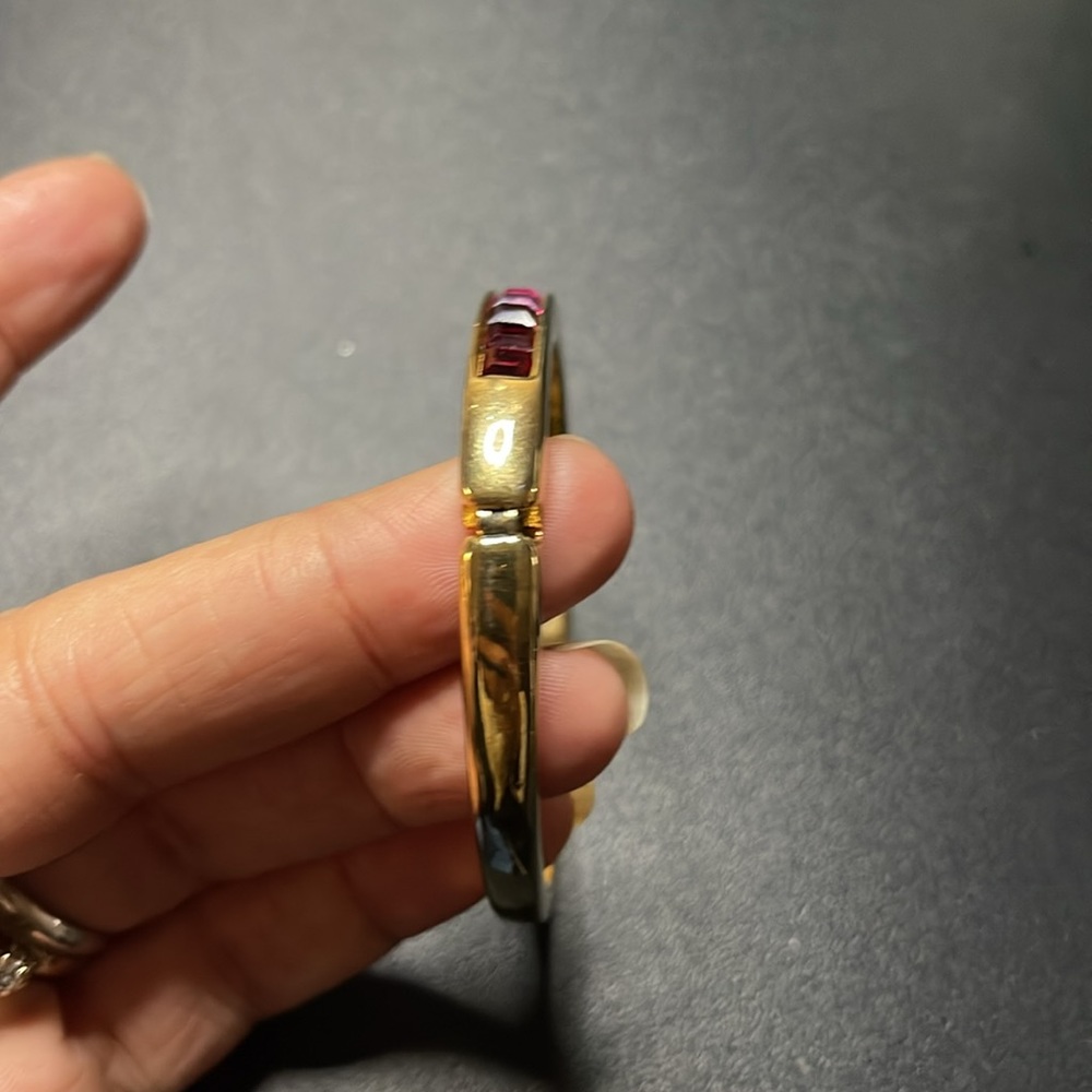 Gold plated bracelet with Swarovski crystals - Picture 8 of 9